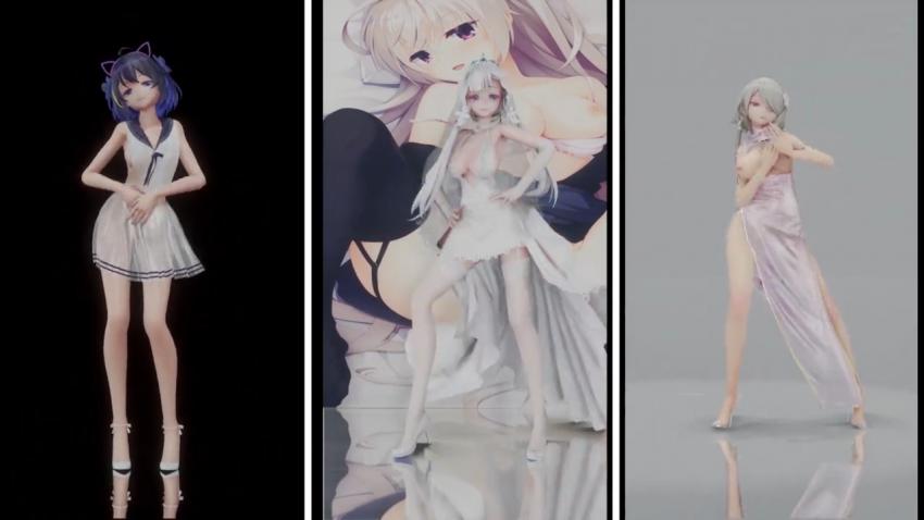 MMD三巨乳辣妹轮番被狂插猛干，骚穴内射潮吹喷白浆